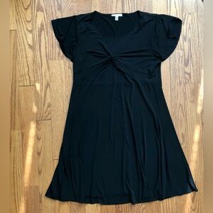 M collection short-sleeve A-line dress twist-front detail Black Women’s Size XL